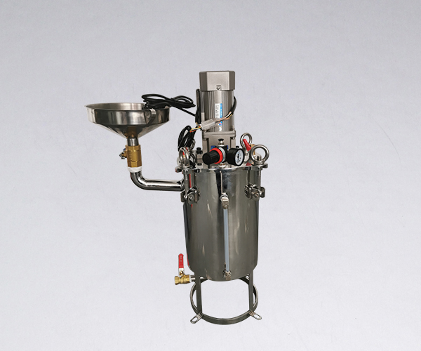 不銹鋼電動(dòng)攪拌壓力桶+漏斗+液位顯示（底部出膠）